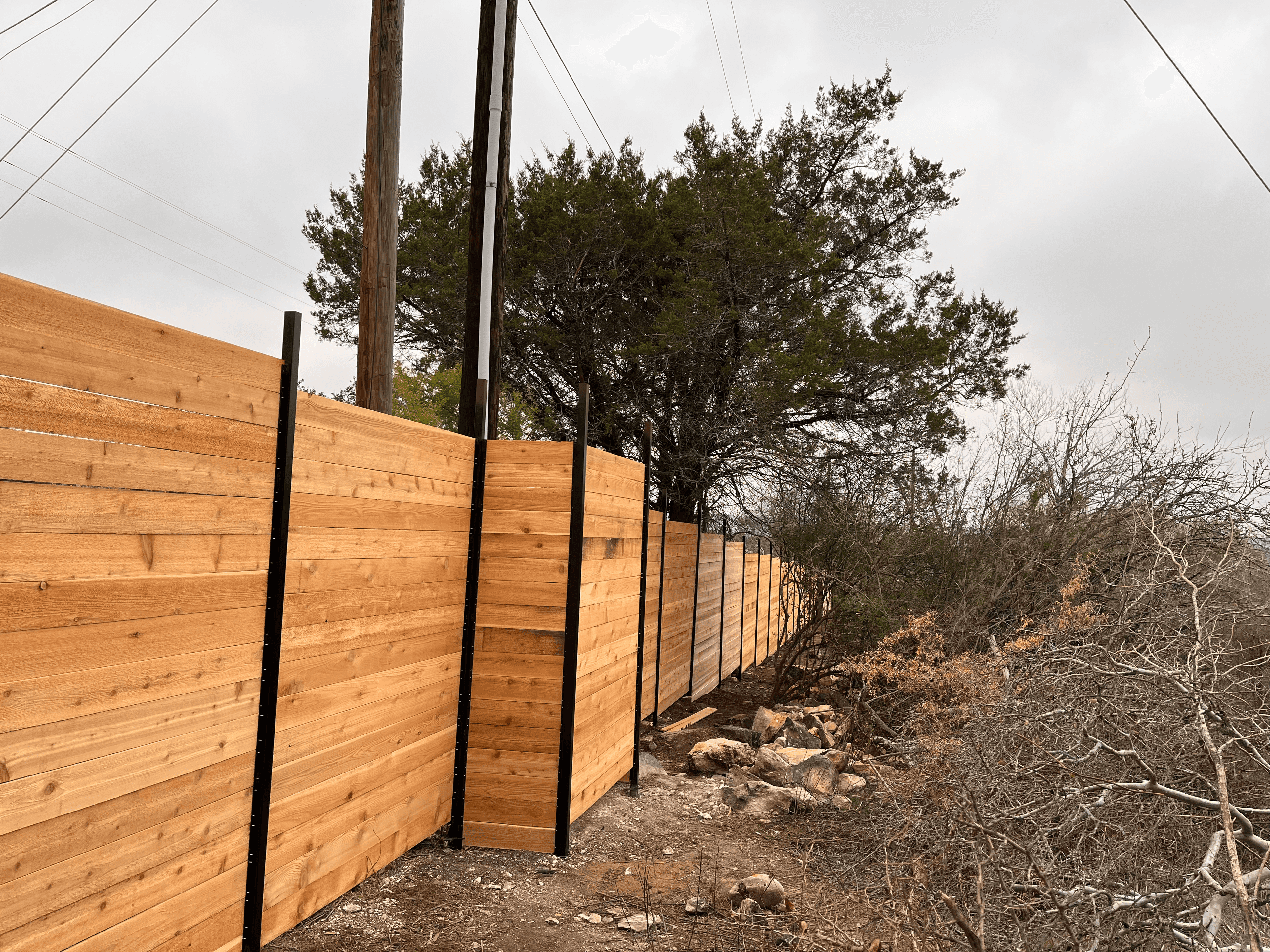 long wooden fence