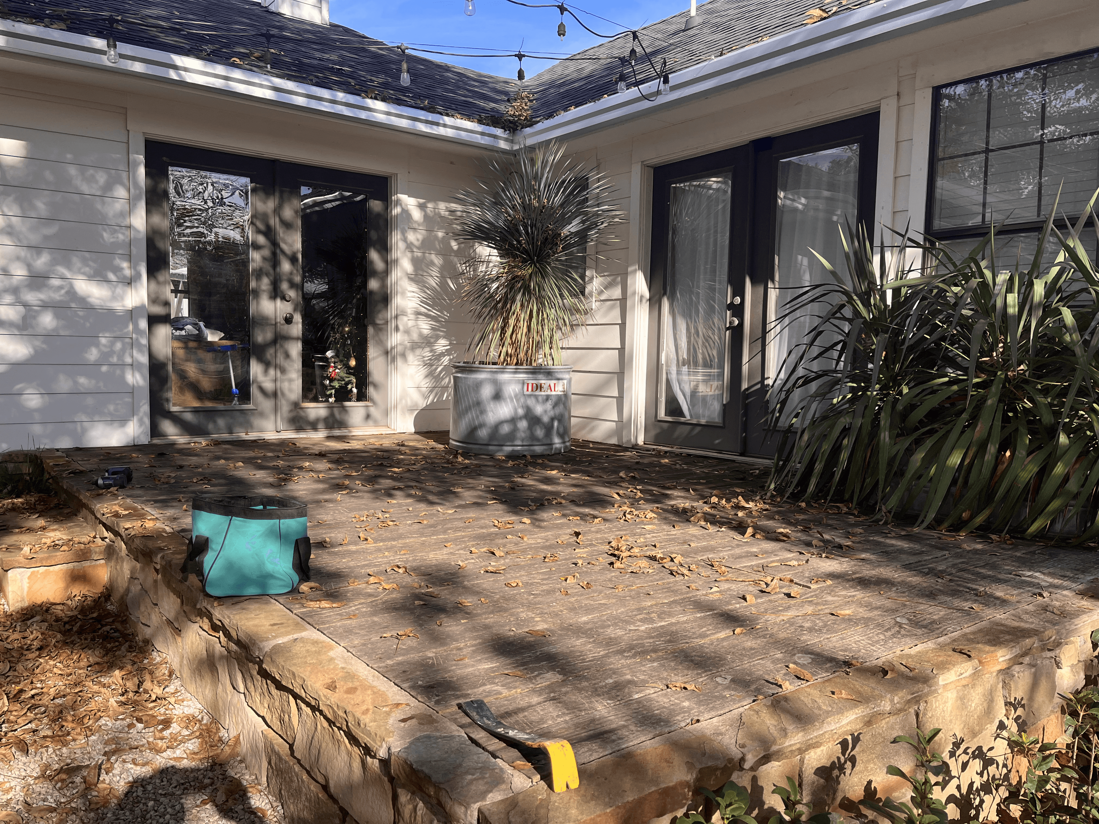 wooden porch renovation before 2